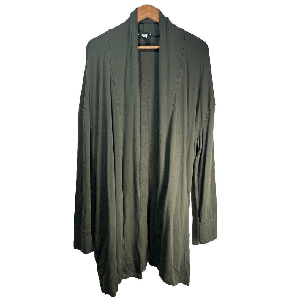Daily Ritual Women Emerald Green XXL Open Cardigan Long Drape sweater Cottage